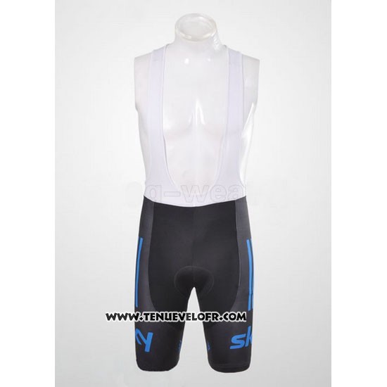 2012 Maillot Ciclismo Sky Noir et Bleu Manches Courtes et Cuissard